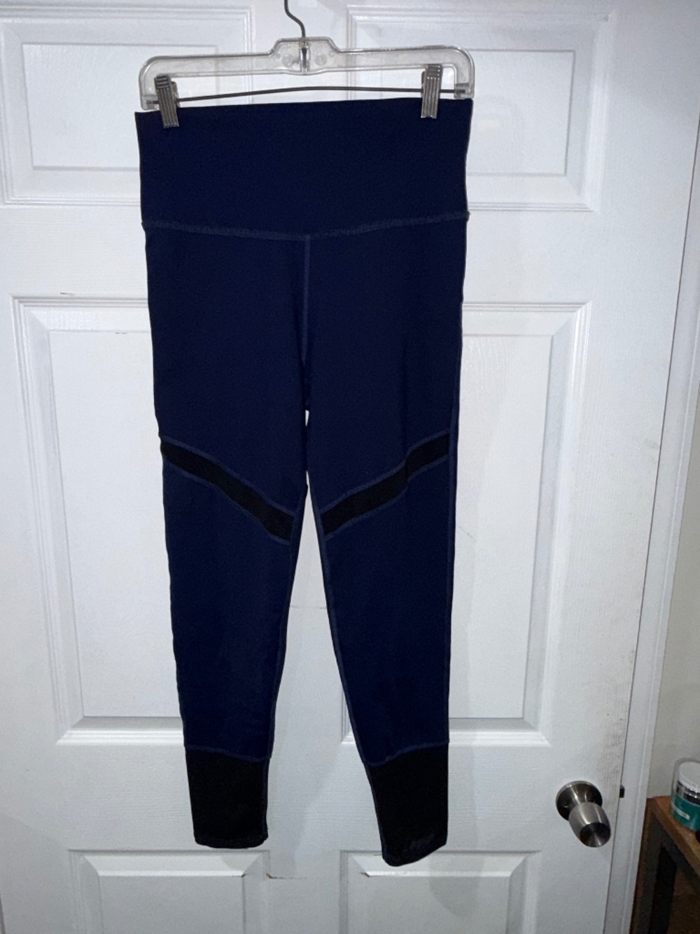 Electric & Rose BLUE w/ BLACK Mesh Workout Leggings - LARGE